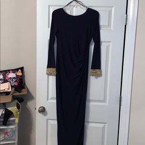 Navy blue evening gown